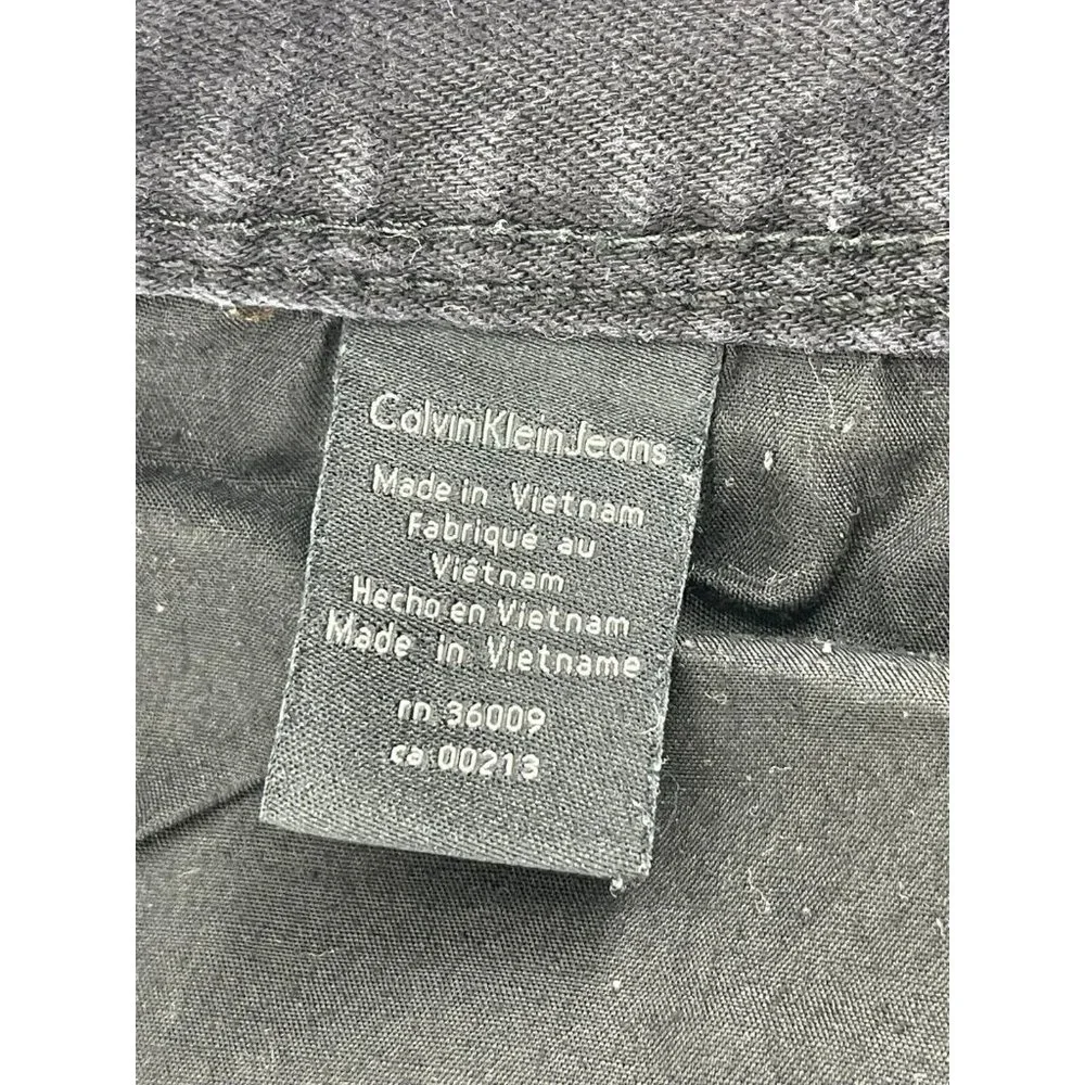 Calvin Klein Skinny Narrow Leg Women's Black Denim Button Fly Jeans Size 32Wx29